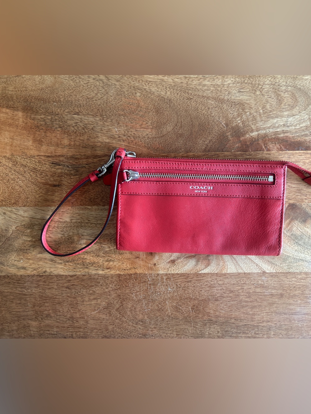 Red Coach wristlet wallet